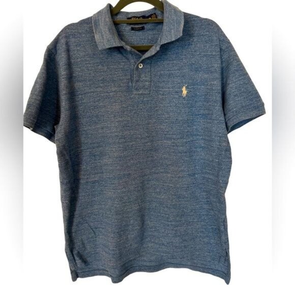 Polo Ralph Lauren short sleeve collared polo shirt with logo blue size Medium - Picture 1 of 9